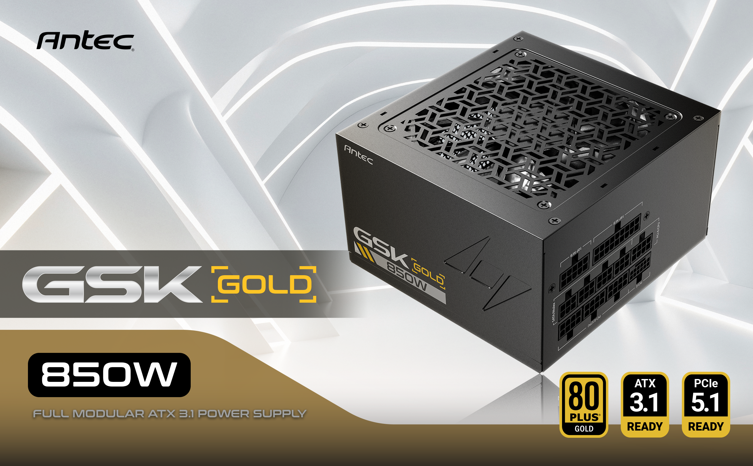 ANTEC GSK850 V2 ATX3.1, 750W Full Modular PSU, 80 PLUS Gold